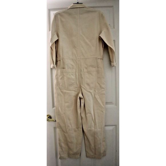 Banana Republic 865092001 Womens Sz 6 Light Ecru Cream/Beige Denim Jumpsuit $140 - Picture 2 of 16